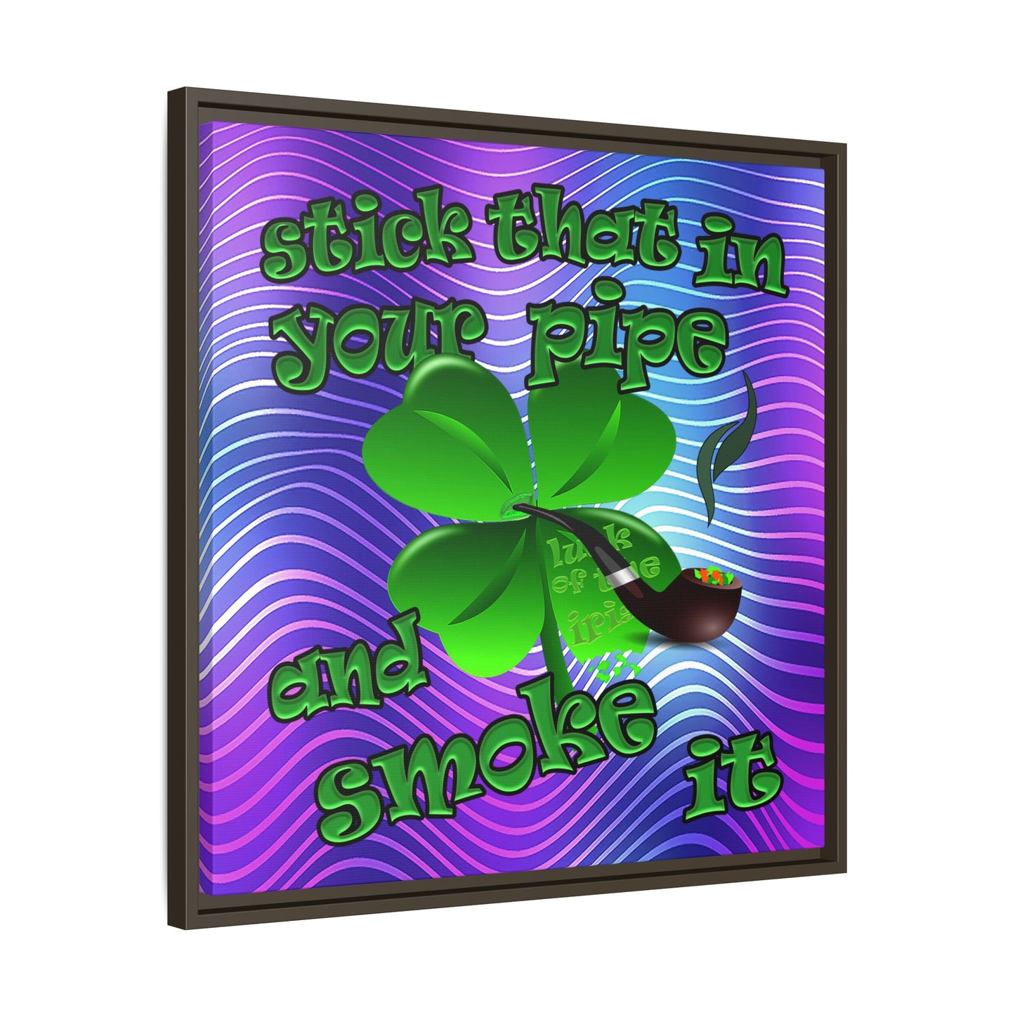 stick that in your pipe and smoke it - framed canvas art (purple wave)