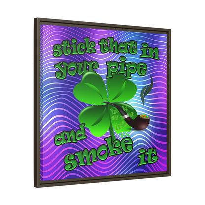 stick that in your pipe and smoke it - framed canvas art (purple wave)