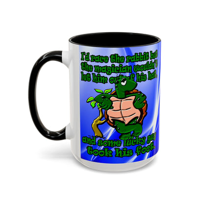 turtle race - Accent Mug (blue-white wave)