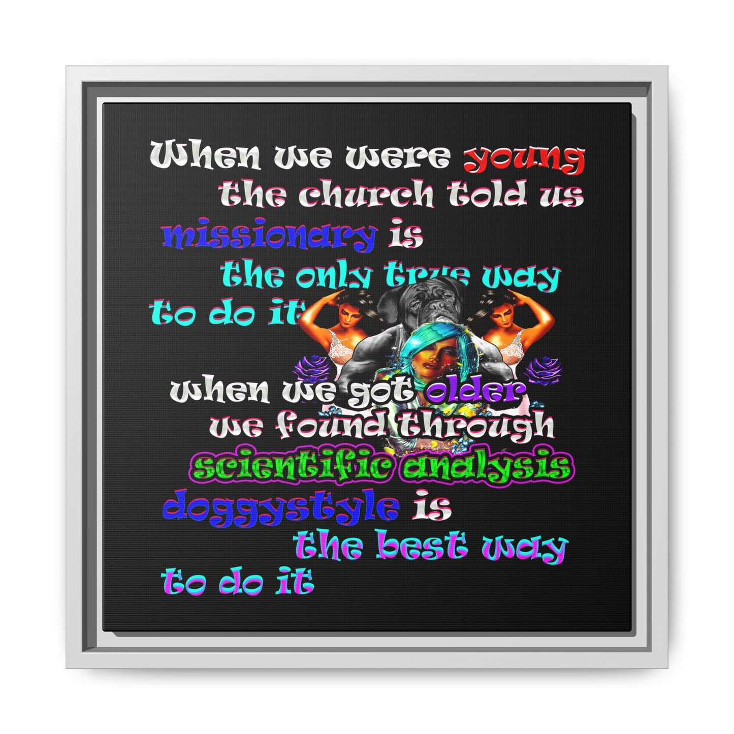 doggystyle - framed canvas art (black)