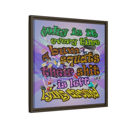 the bum's shit - framed canvas art (light blue-pink wave)