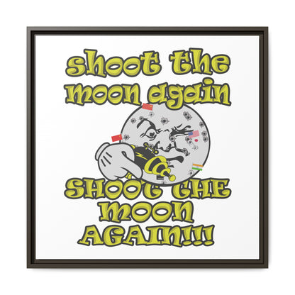 shoot the moon again - framed canvas art (white)