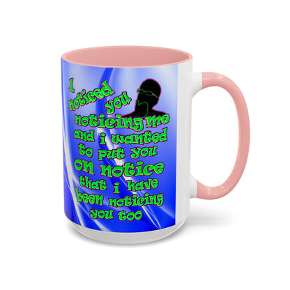 noticed you noticing - Accent Mug (blue-white wave)