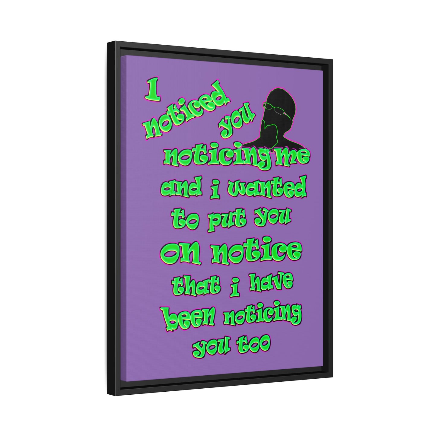 noticed you noticing - framed canvas art (light purple)