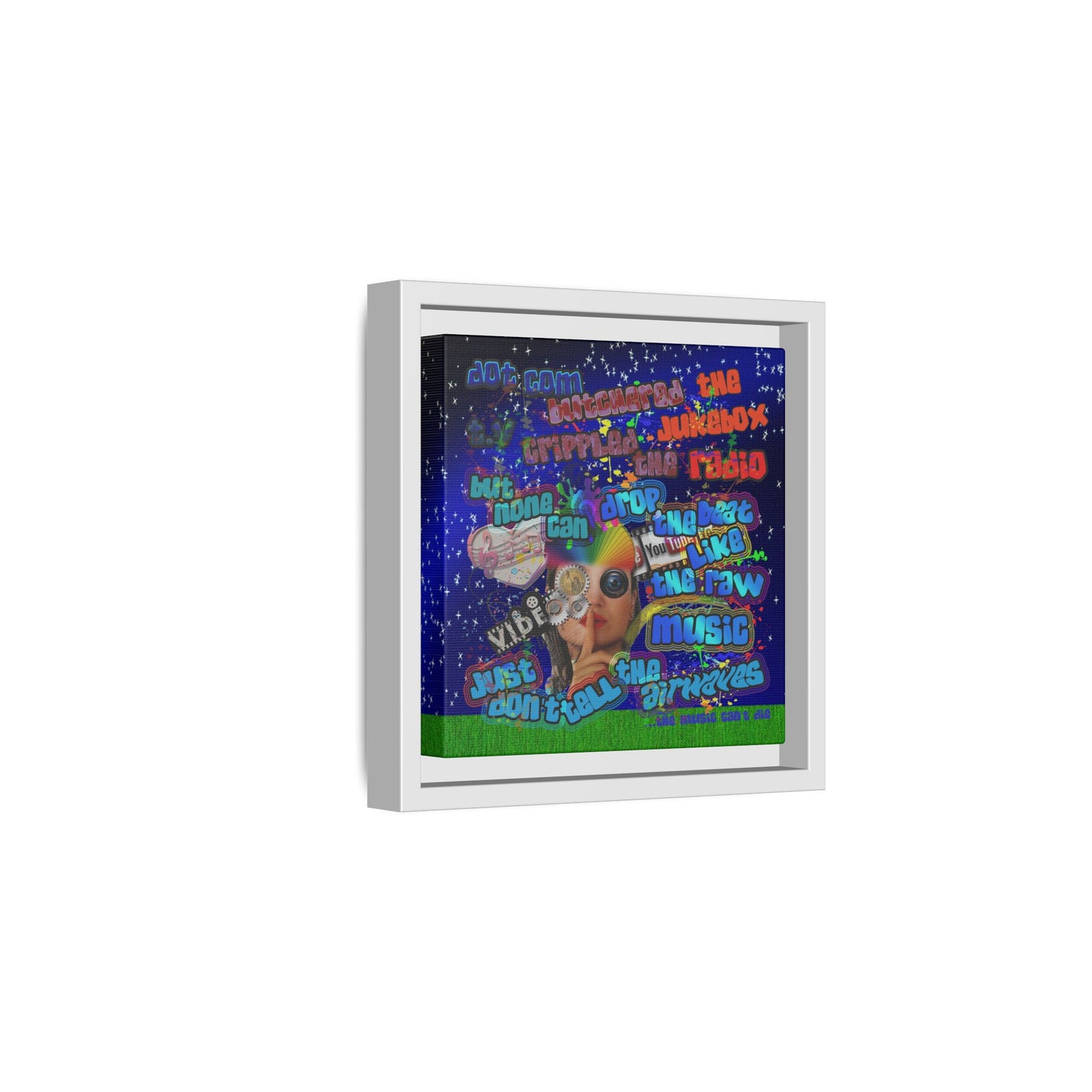 drop the beat - framed canvas art ('snoops' background)