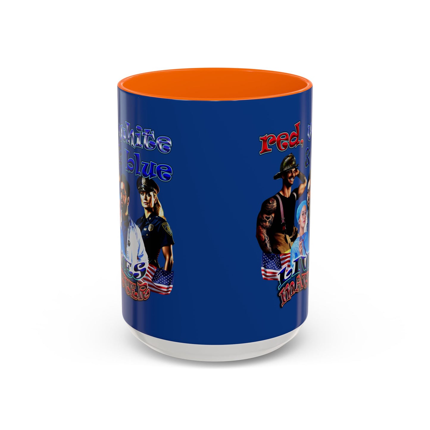 rw&b lives matter - Accent Mug (dark blue)