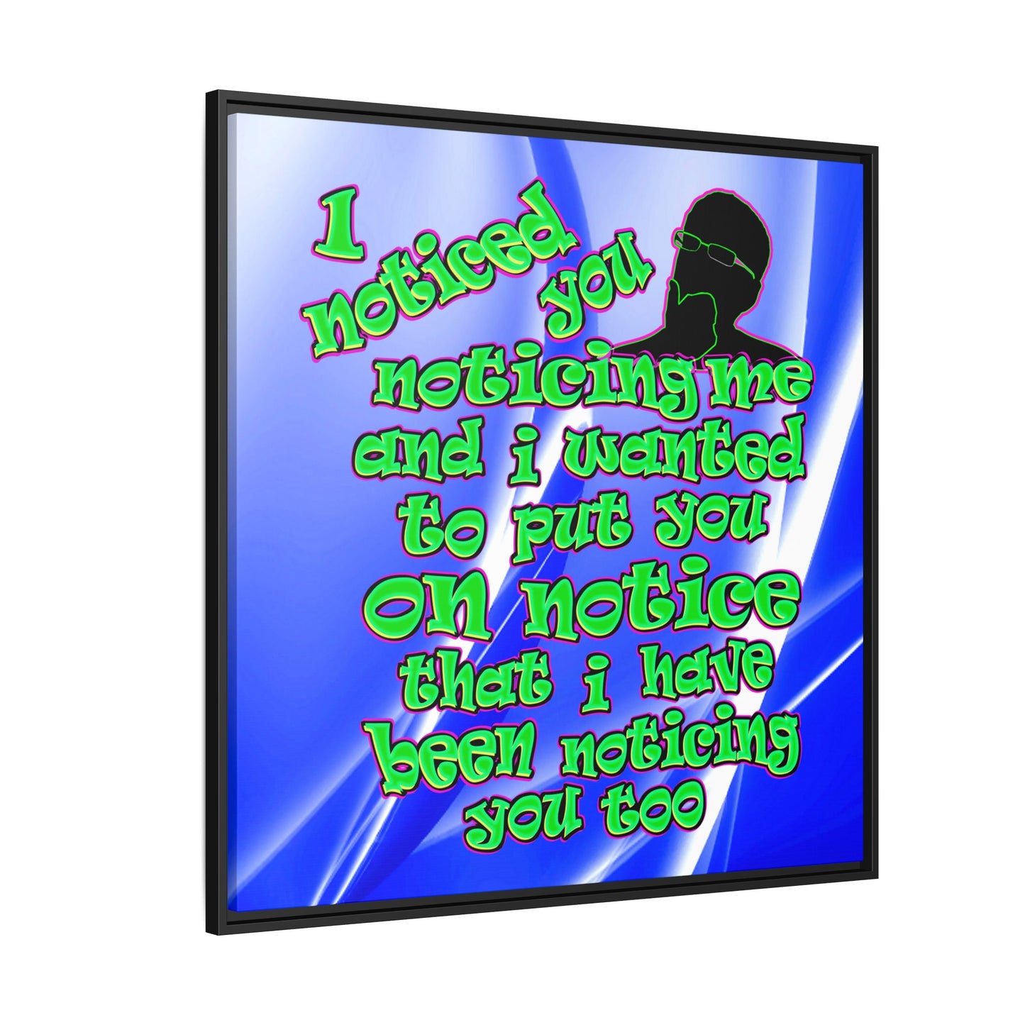 noticed you noticing - framed canvas art (blue-white wave)