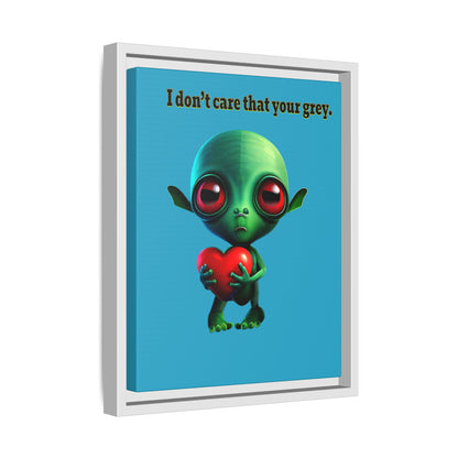 I don't care that your grey - framed canvas art (turquoise)