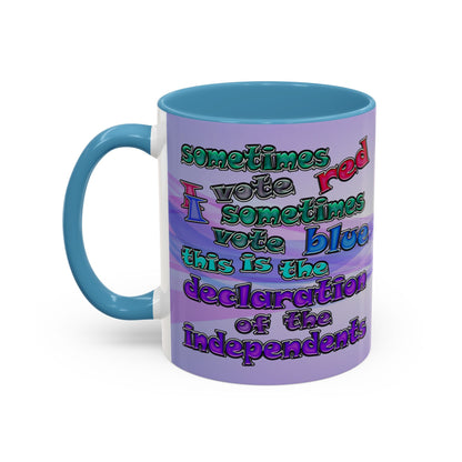 declaration of the independents - Accent Mug (light blue-pink wave)