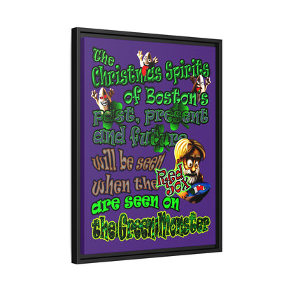 christmas spirits of boston - framed canvas art (purple)