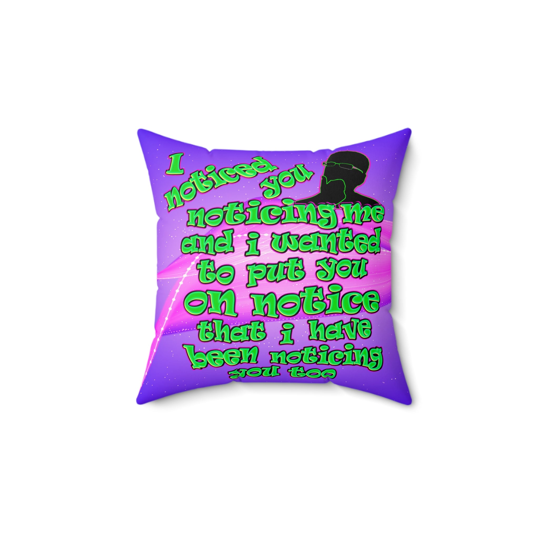noticed you noticing - Faux Suede Square Pillow - (purple-pink wave)