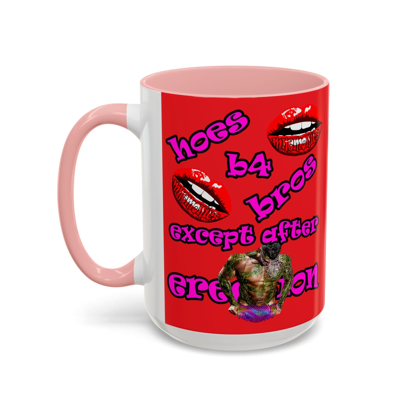 hoes b4 bros - Accent Mug (red)