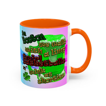 celtics logo - Accent Mug (light blue-pink wave)