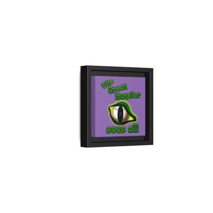green monster - framed canvas art (light purple)