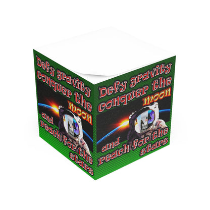 defy conquer reach - note cube (logo green)