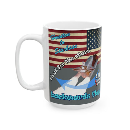 shoot for the stars - White Mug (dark grey)