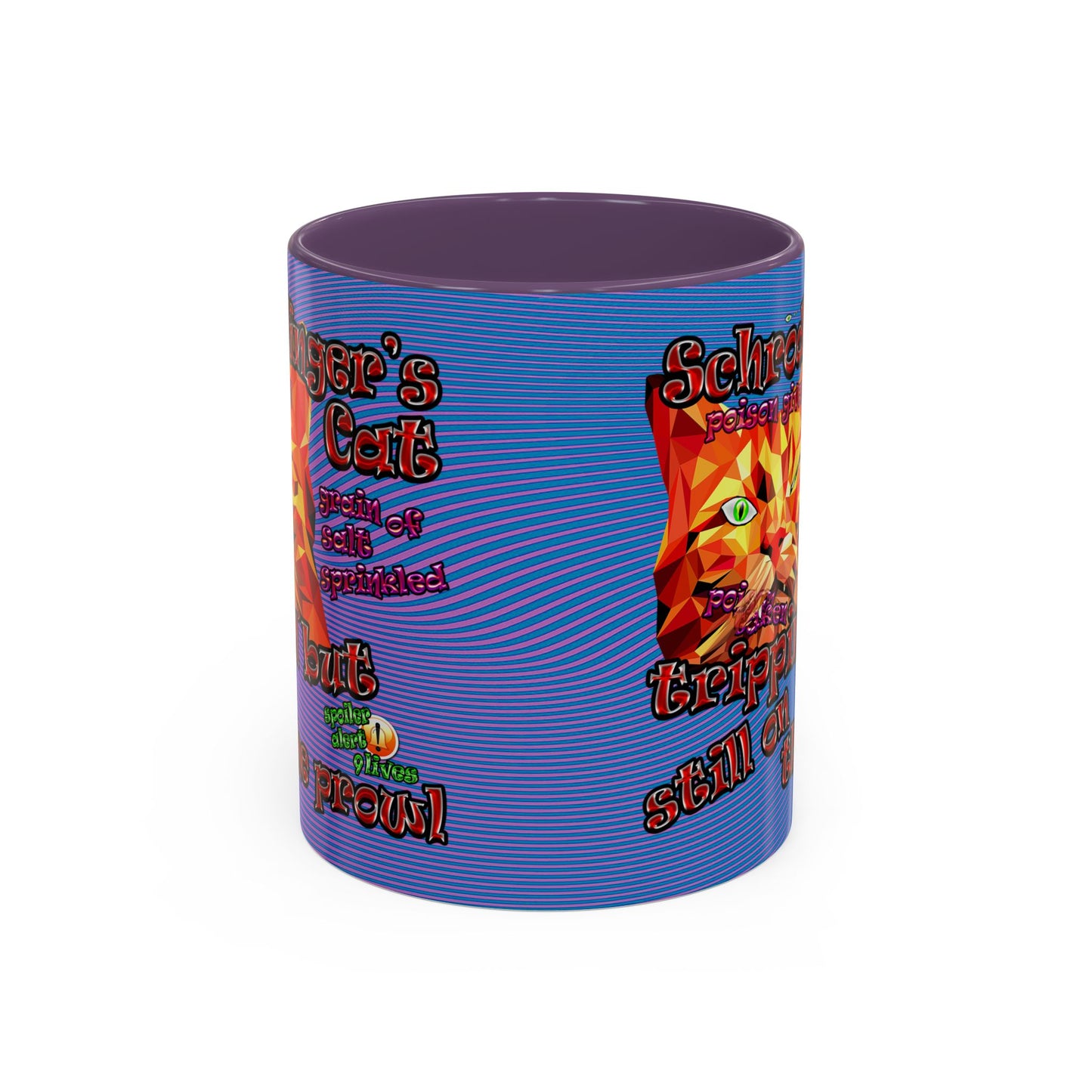 schrodinger's cat - Accent Mug (light blue-purple wave)