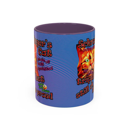 schrodinger's cat - Accent Mug (light blue-purple wave)