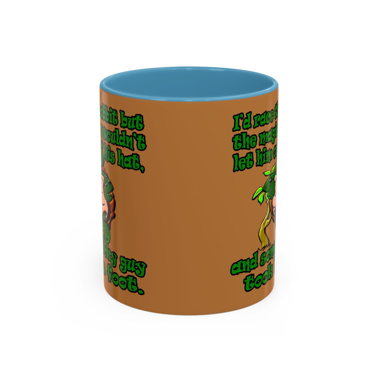 turtle race - Accent Mug (light brown)