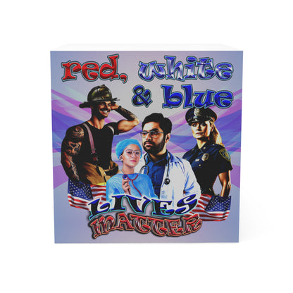 rw&b lives matter - note cube (light blue-pink wave)