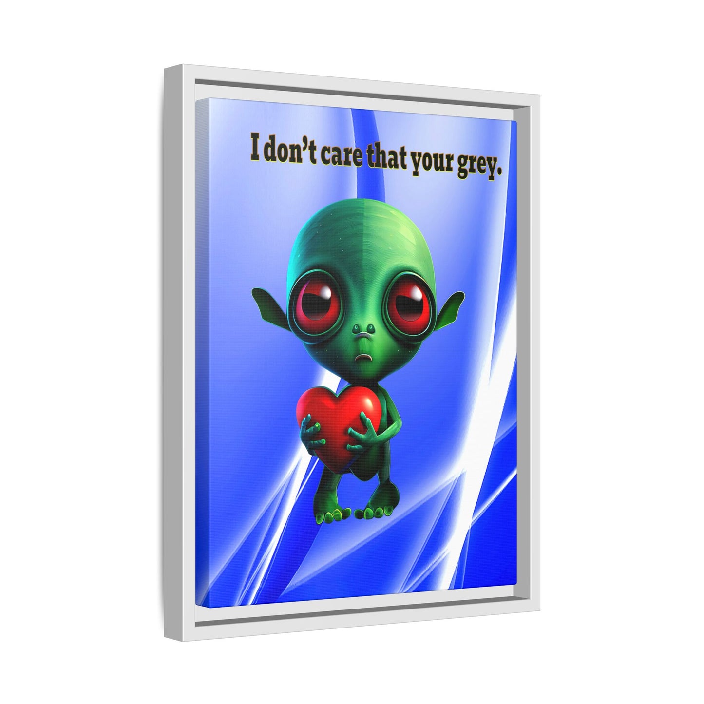 I don't care that your grey - framed canvas art (blue-white wave)
