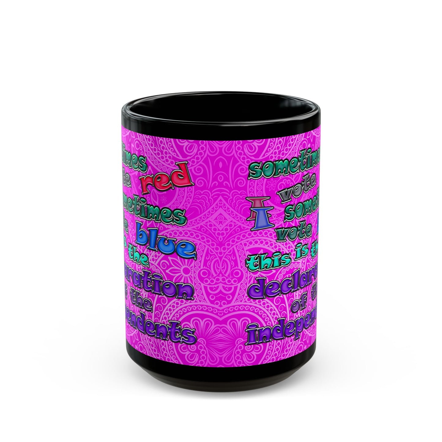 declaration of the independents - Black Mug (pink swirl)