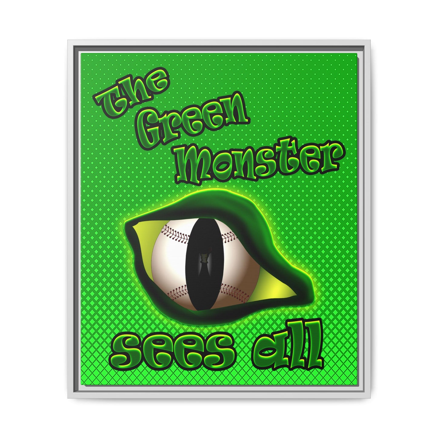 green monster - framed canvas art (logo green)