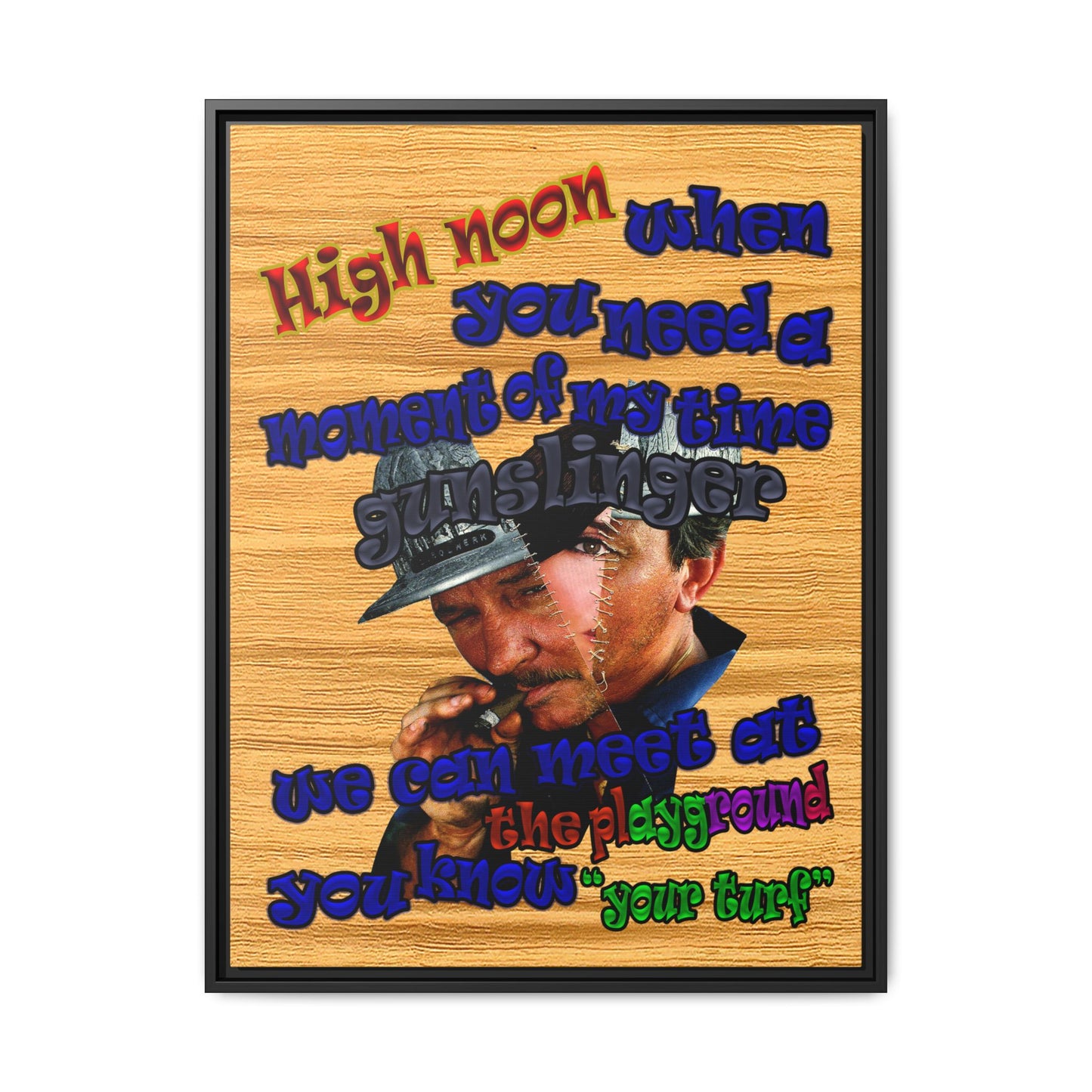 high noon - framed canvas art (butterscotch wood finish)