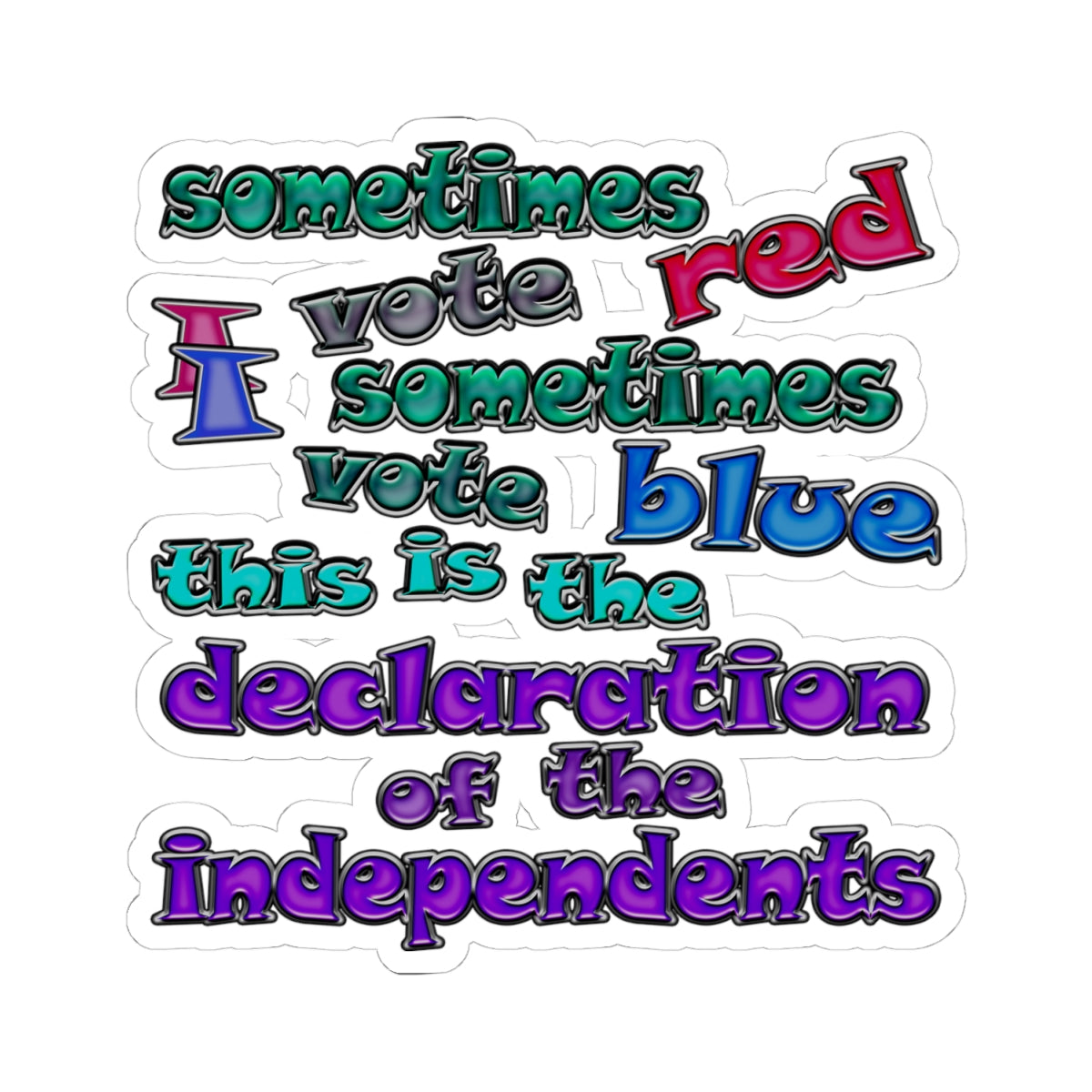 declaration of the independents - Kiss-Cut Stickers