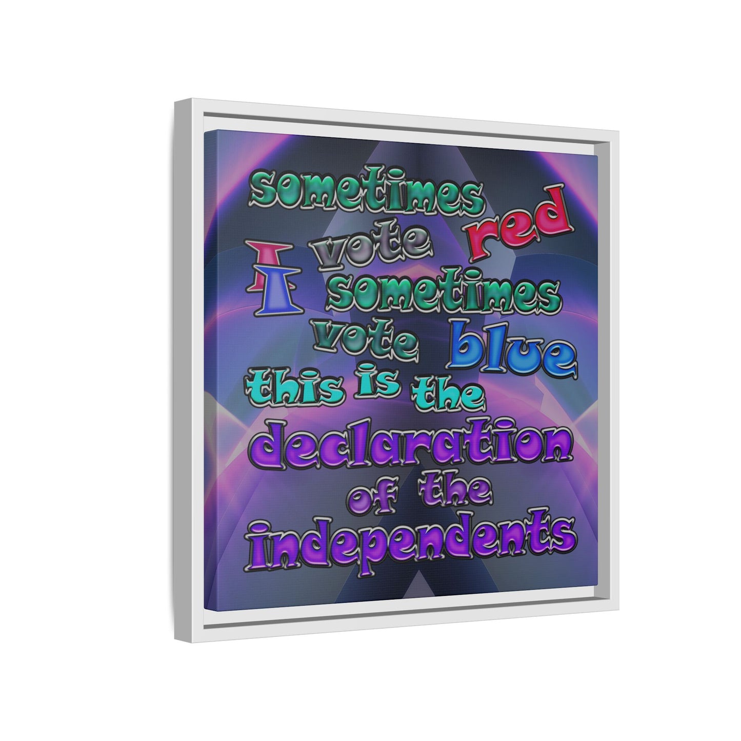 declaration of the independents - framed canvas art (grey-pink wave)