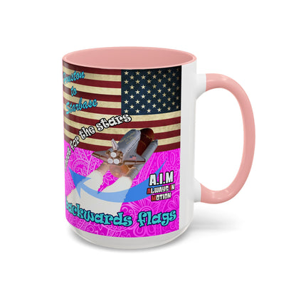 shoot for the stars - Accent Mug (pink swirl)