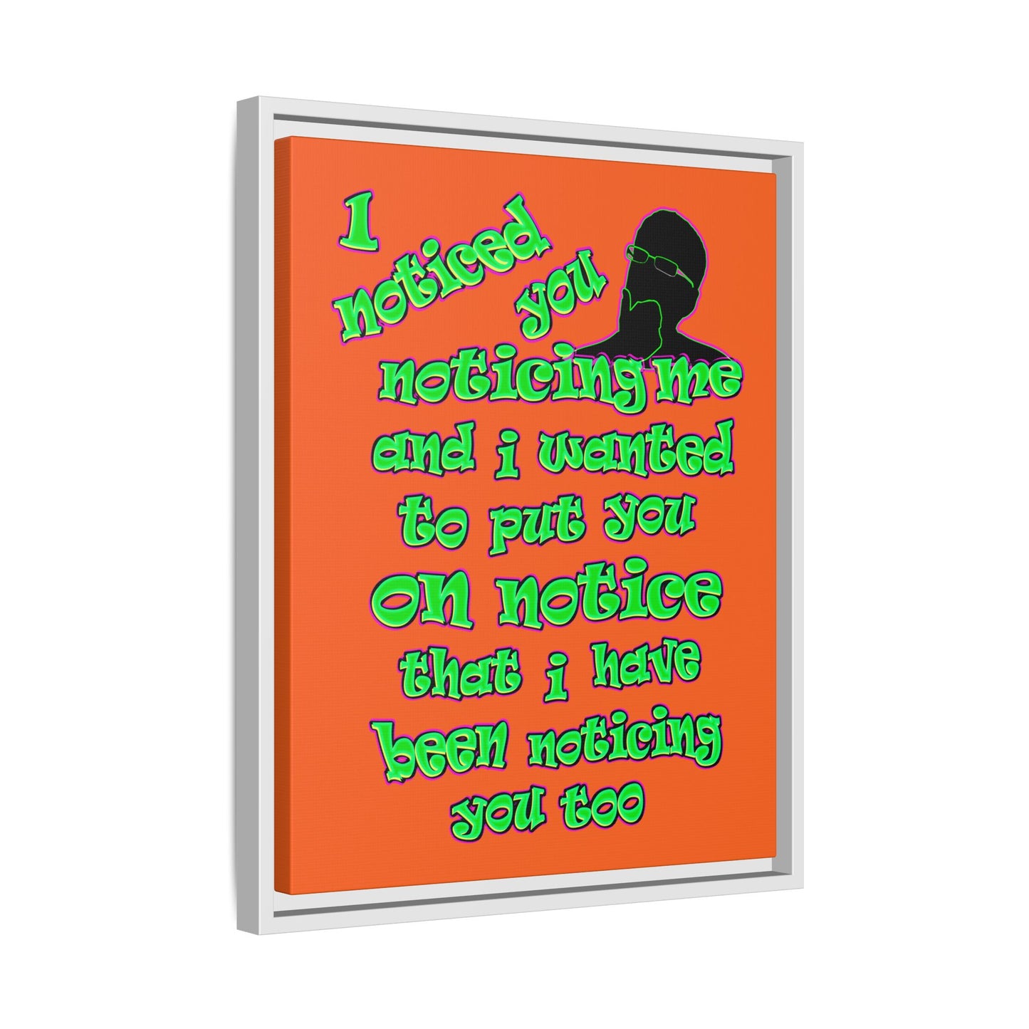 noticed you noticing - framed canvas art (orange)
