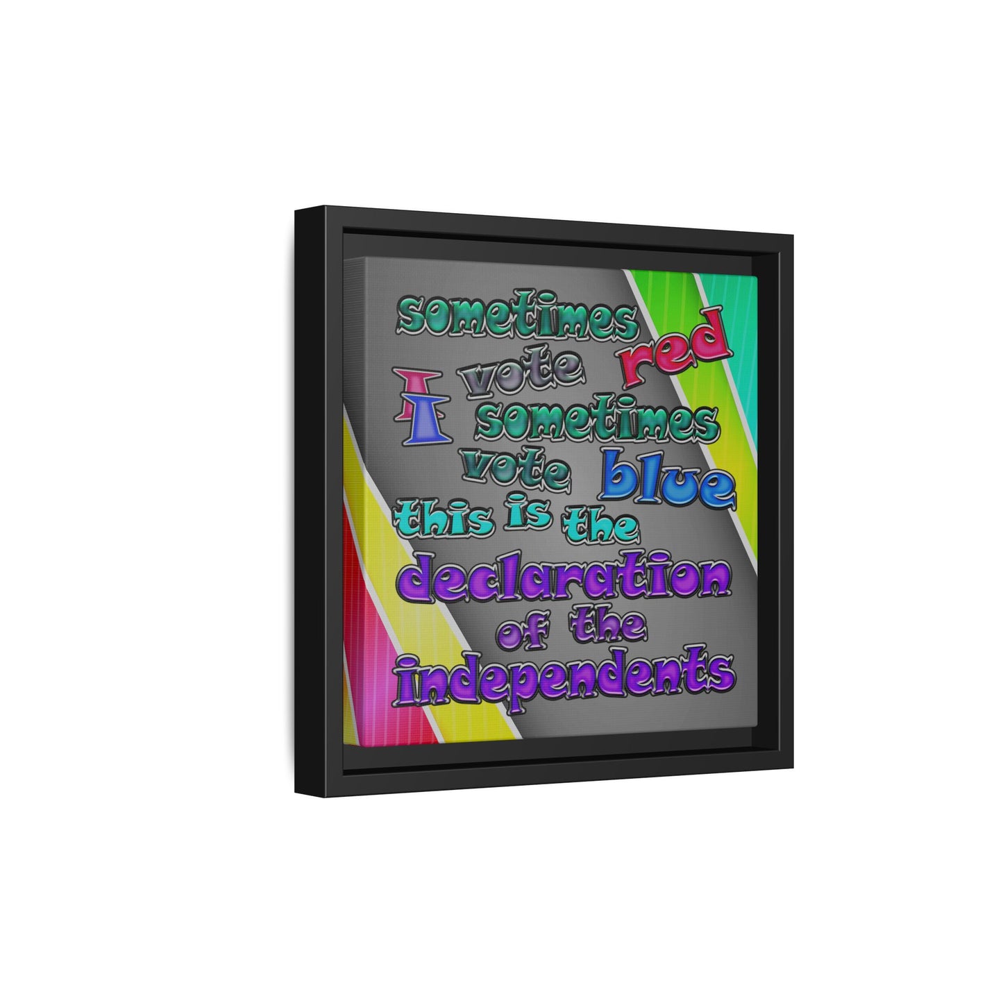 declaration of the independents - framed canvas art (rainbow split)