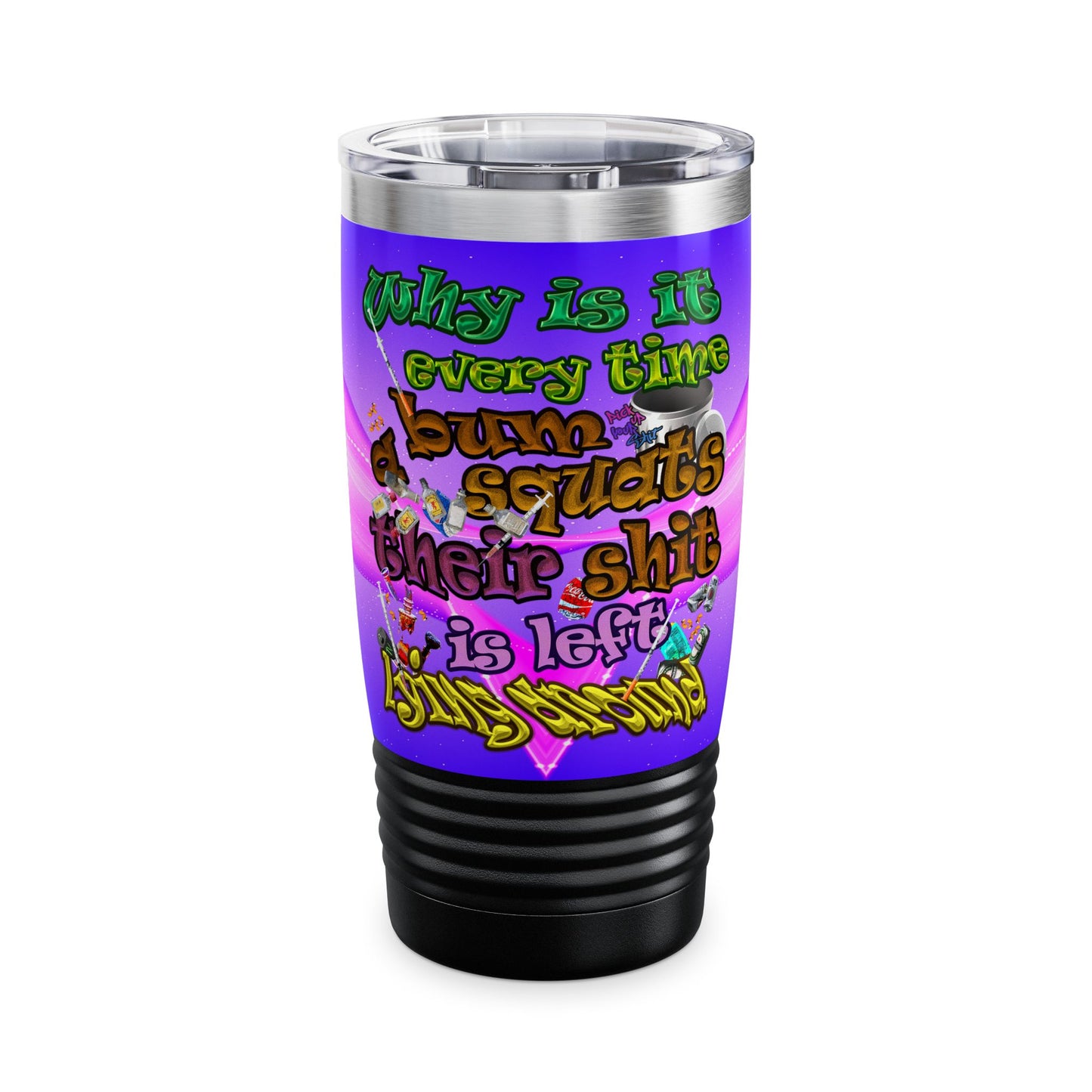the bum's shit - Ringneck Tumbler, 20oz (purple-pink wave)