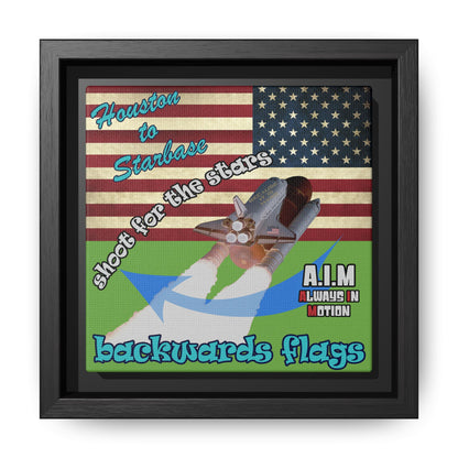 shoot for the stars - framed canvas art (green)