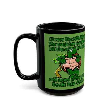 turtle race - Black Mug (green)
