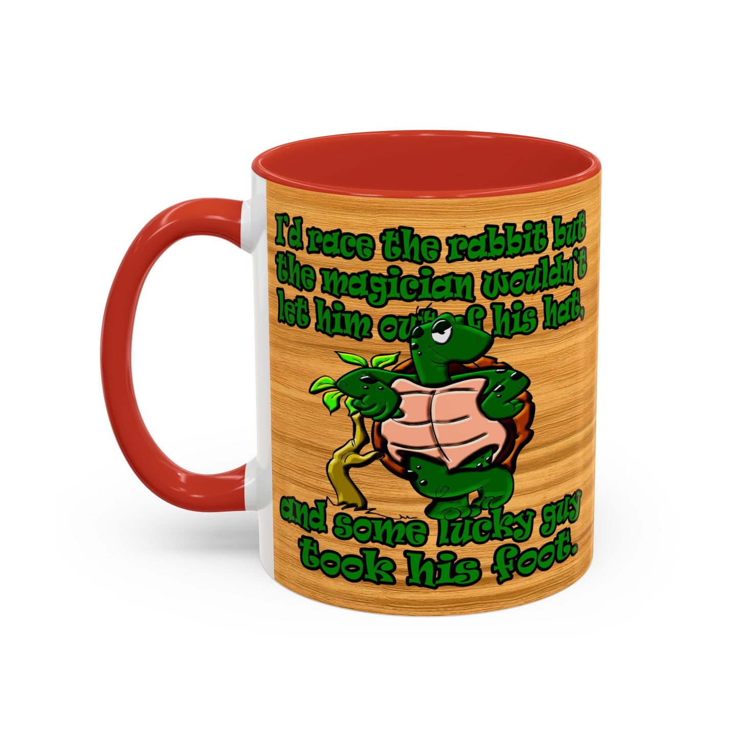 turtle race - Accent Mug (butterscotch wood finish)