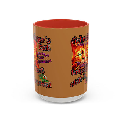 schrodinger's cat - Accent Mug (light brown)