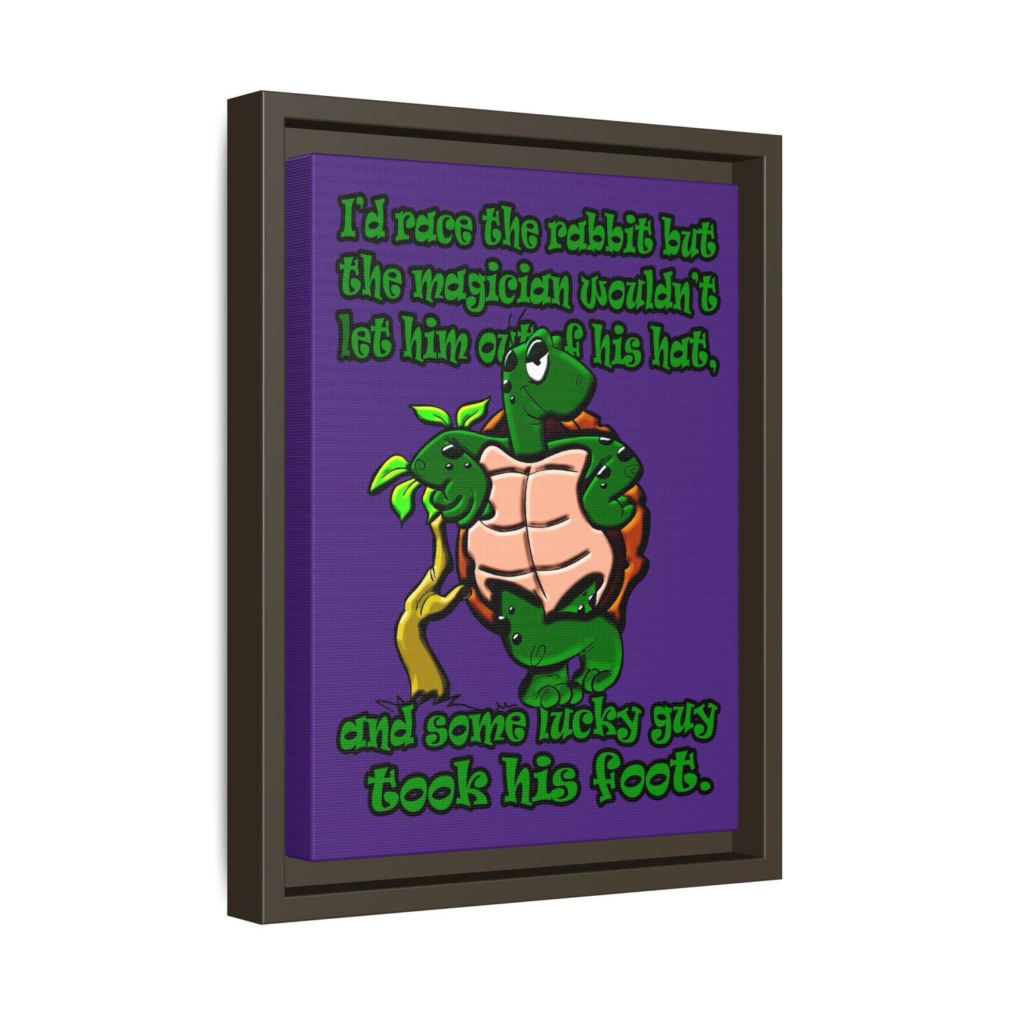 turtle race - framed canvas art (purple)