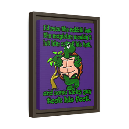 turtle race - framed canvas art (purple)