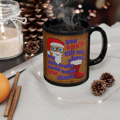 santa's shoes - Black Mug (brown papyrus)