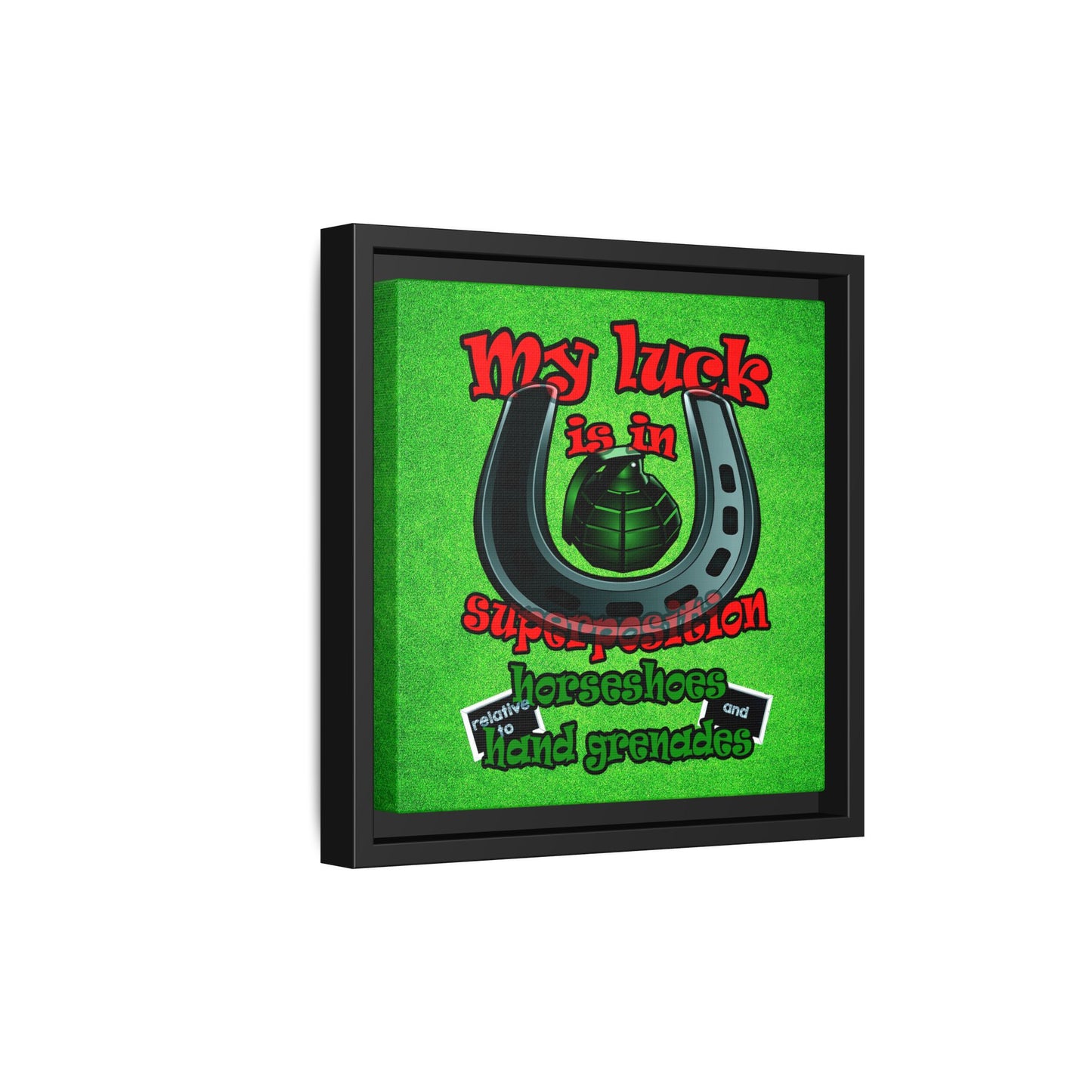 my luck - framed canvas art (green turf)