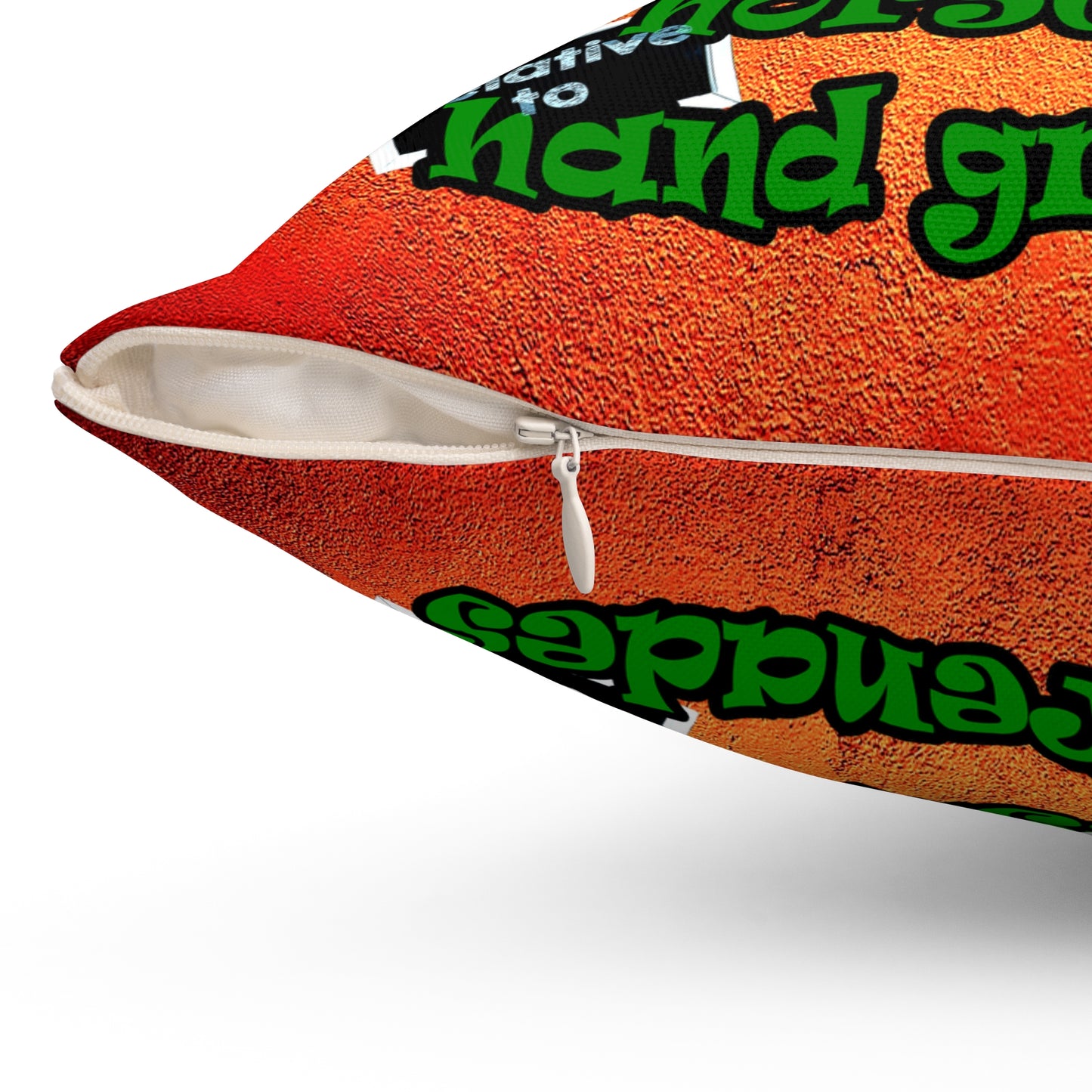 my luck - Spun Polyester Square Pillow - (burnt orange)
