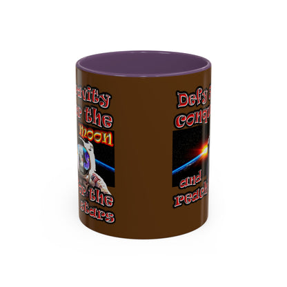 defy conquer reach - Accent Mug (brown)