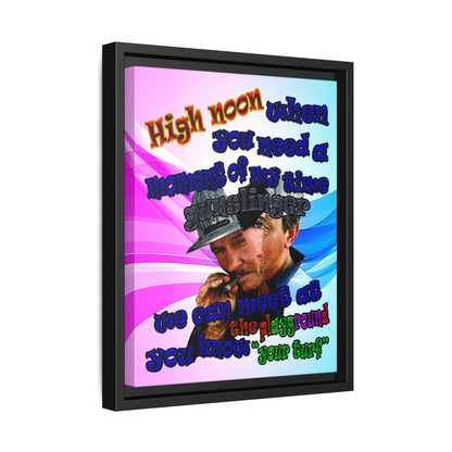high noon - framed canvas art (light blue-pink wave)