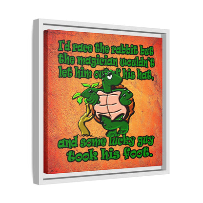 turtle race - framed canvas art (burnt orange)
