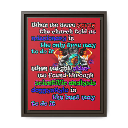 doggystyle - framed canvas art (dark red)