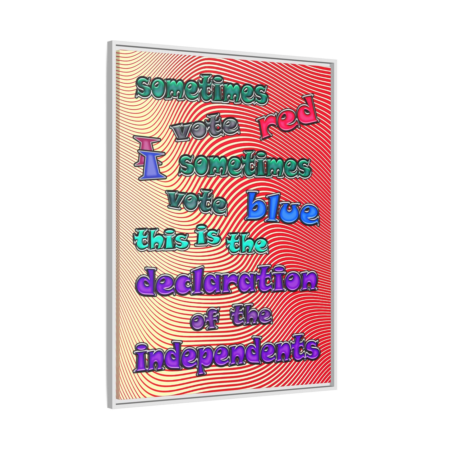 declaration of the independents - framed canvas art (yellow-orange wave)