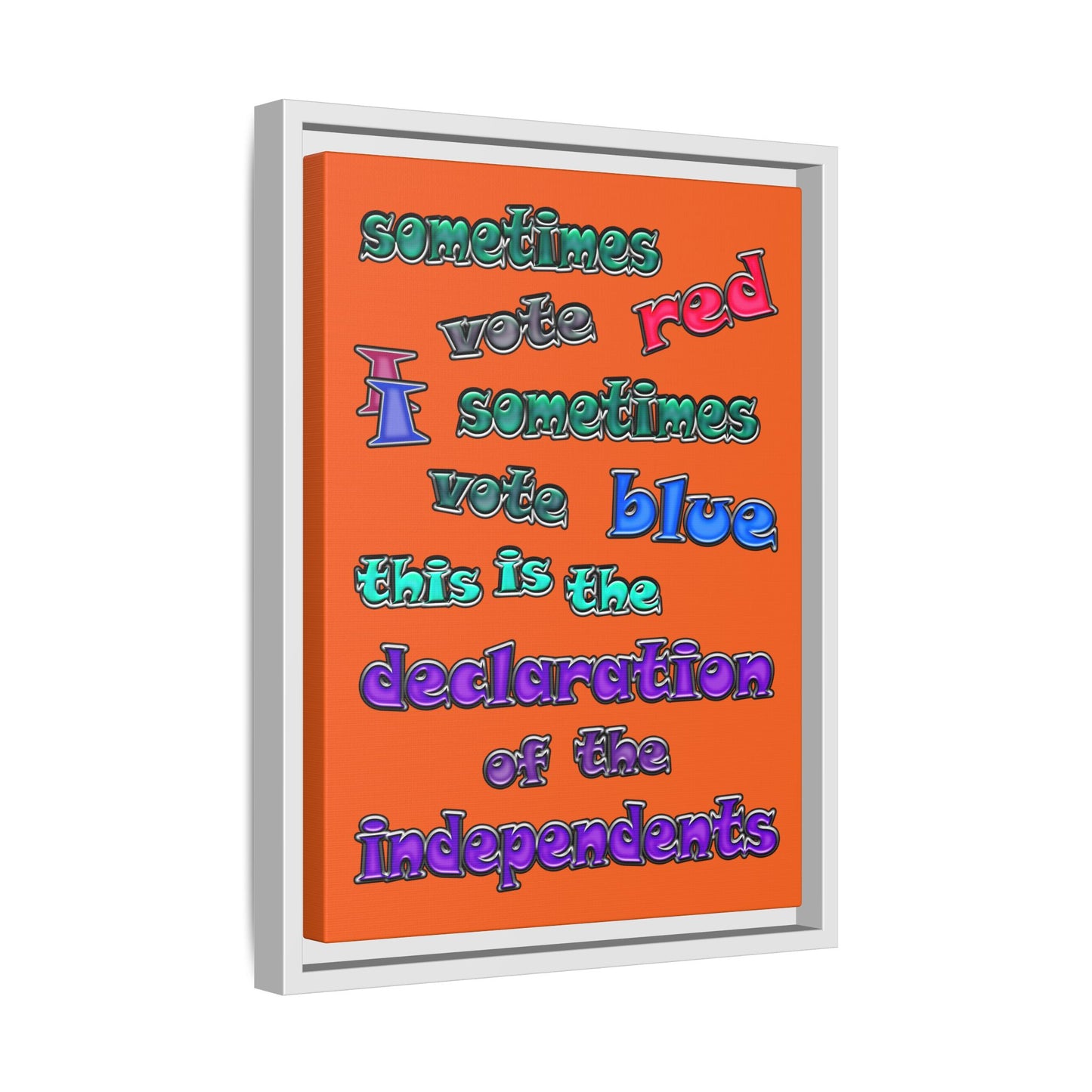 declaration of the independents - framed canvas art (orange)