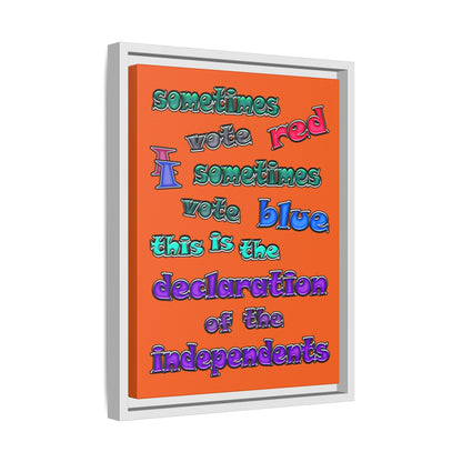 declaration of the independents - framed canvas art (orange)